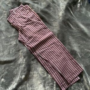 Men’s maroon and grey striped pants